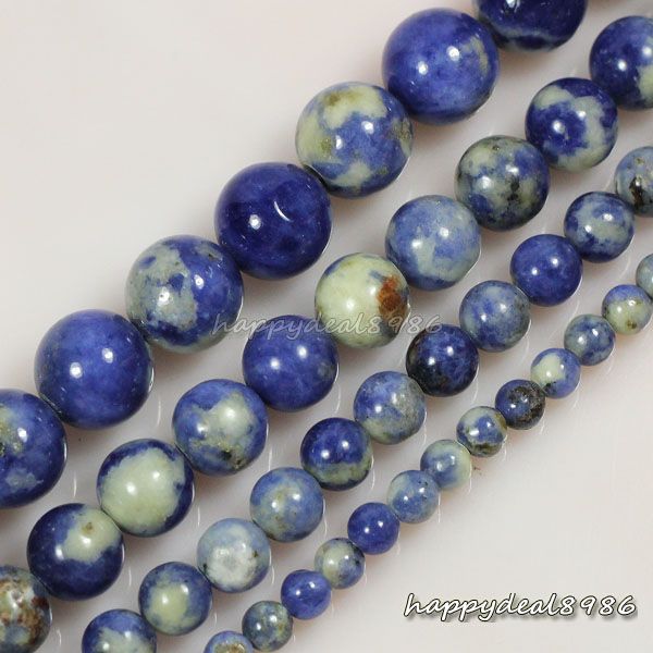 Natural Sodalite Gemstone Round Ball Loose Beads 15.5" 4mm,6mm,8mm,10mm in Jewelry & Watches, Loose Beads, Stone | eBay