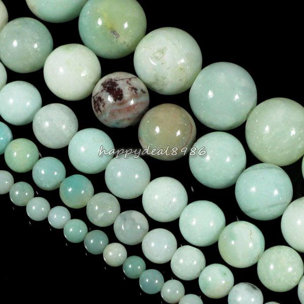 Natural Genuine Amazonite Gemstone Round Loose Beads 15.5" 4,6,8,10,12mm - Picture 1 of 1