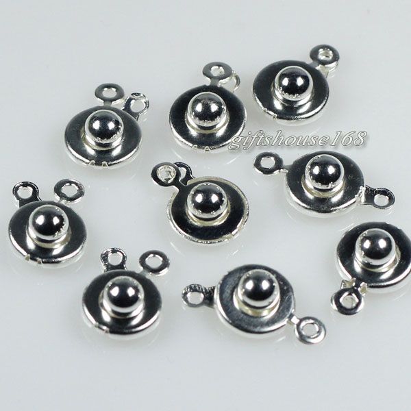 100pcs Silver Plated Trailer Hitch Type snap fastener Connector Clasps