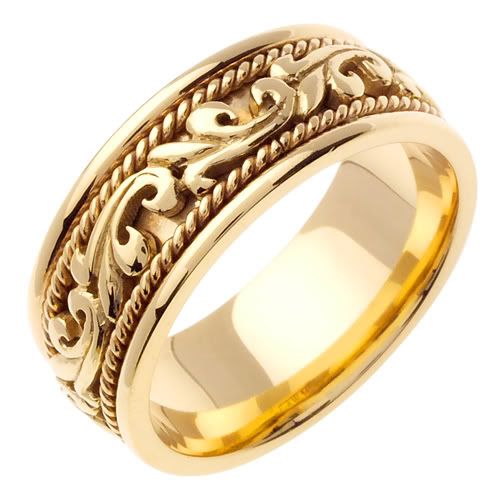 Wedding Rings   on Mens Womens Paisley Floral Wedding Ring Band 9mm 14k   Ebay