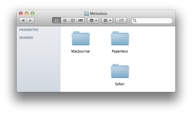 screenshot of the Paperless Spotlight cache folder