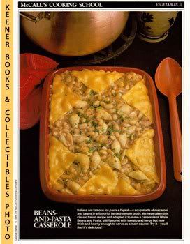 McCall's Cooking School Recipe Card (Vegetables 31 - White Beans With Pasta) (Replacement Recipage / Recipe Card for 3-Ring Binders) Marianne Langan and Lucy Wing