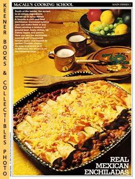 McCall's Cooking School Recipe Card (Main Dishes 1 - Enchiladas) (Replacement Recipage / Recipe Card for 3-Ring Binders) Marianne Langan and Lucy Wing