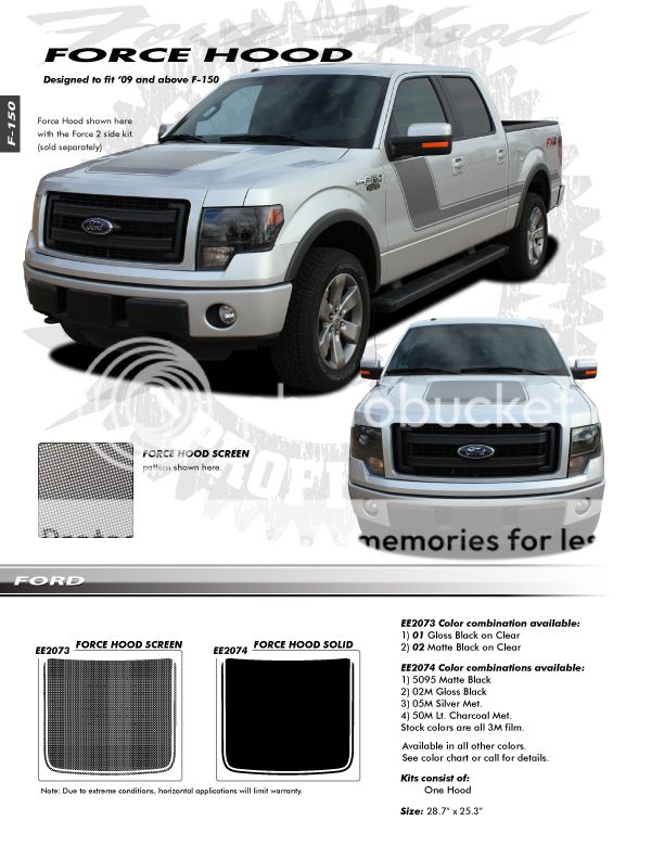 Ford F 150 Truck Hood 3M Vinyl Graphics Decals Stripes Emblems Trim Kit 2009
