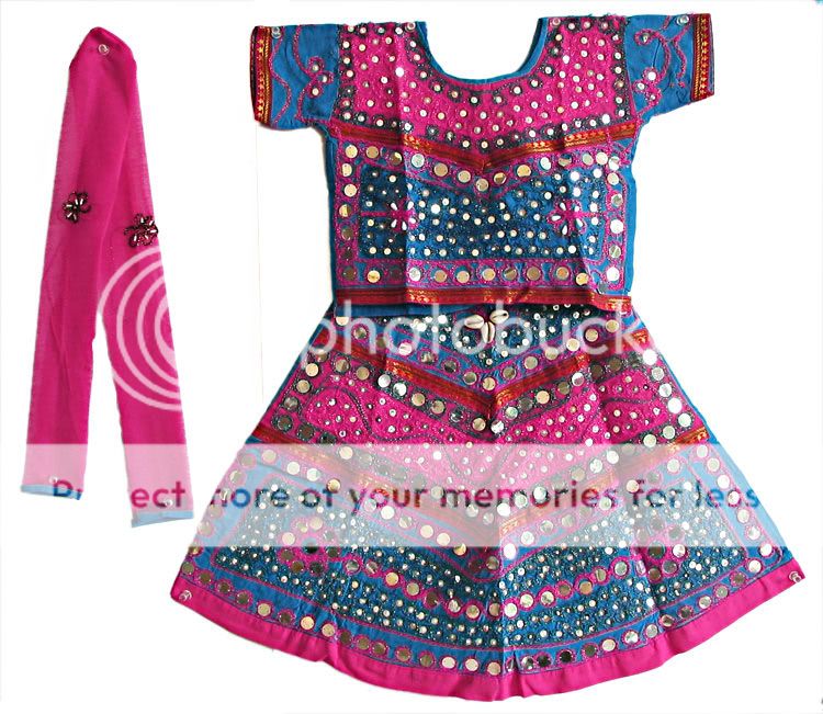 Indian Kid's Girls Pink Color Ghaghra Choli Dress Set Fancy Gift Item Girls Wear