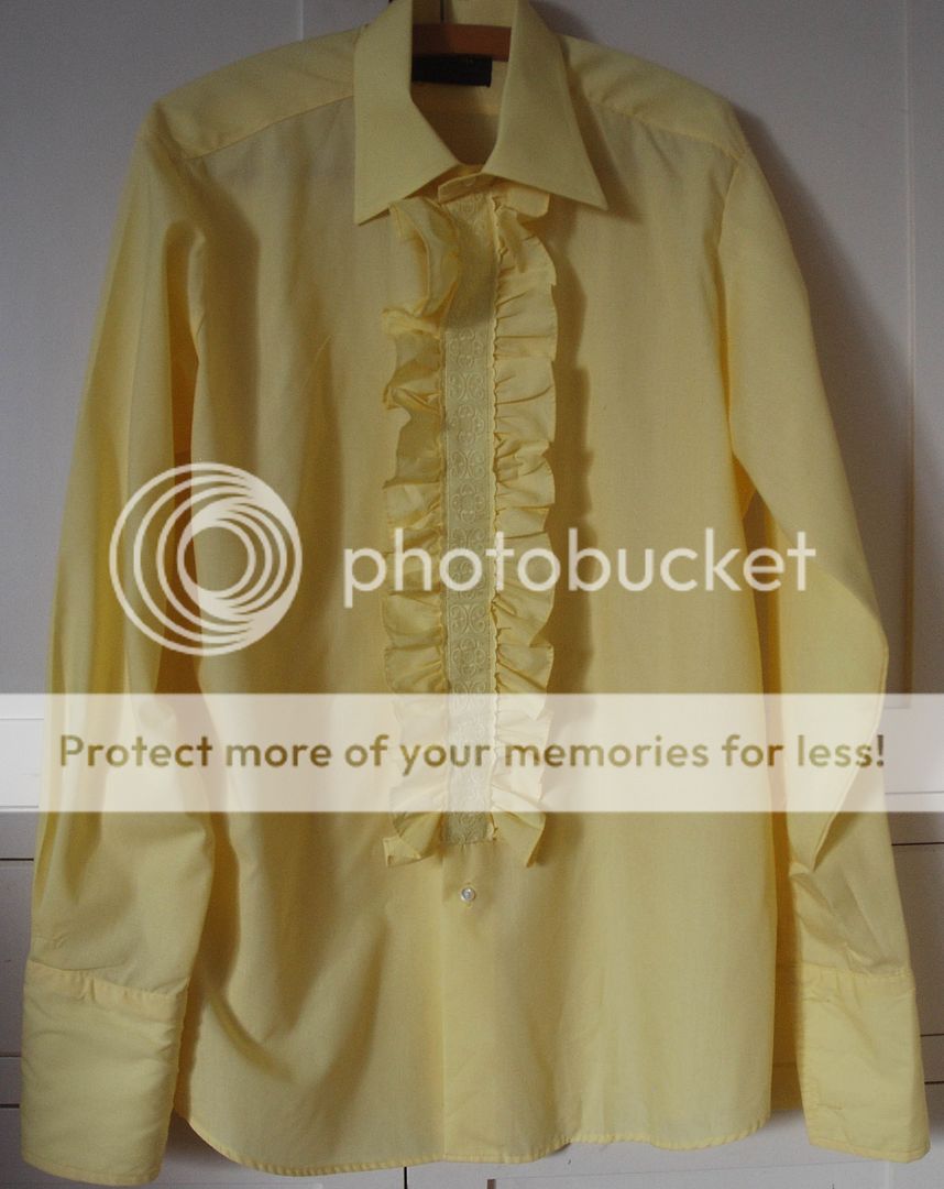 vintage 1970s mens rocola evening frilly yellow shirt austin