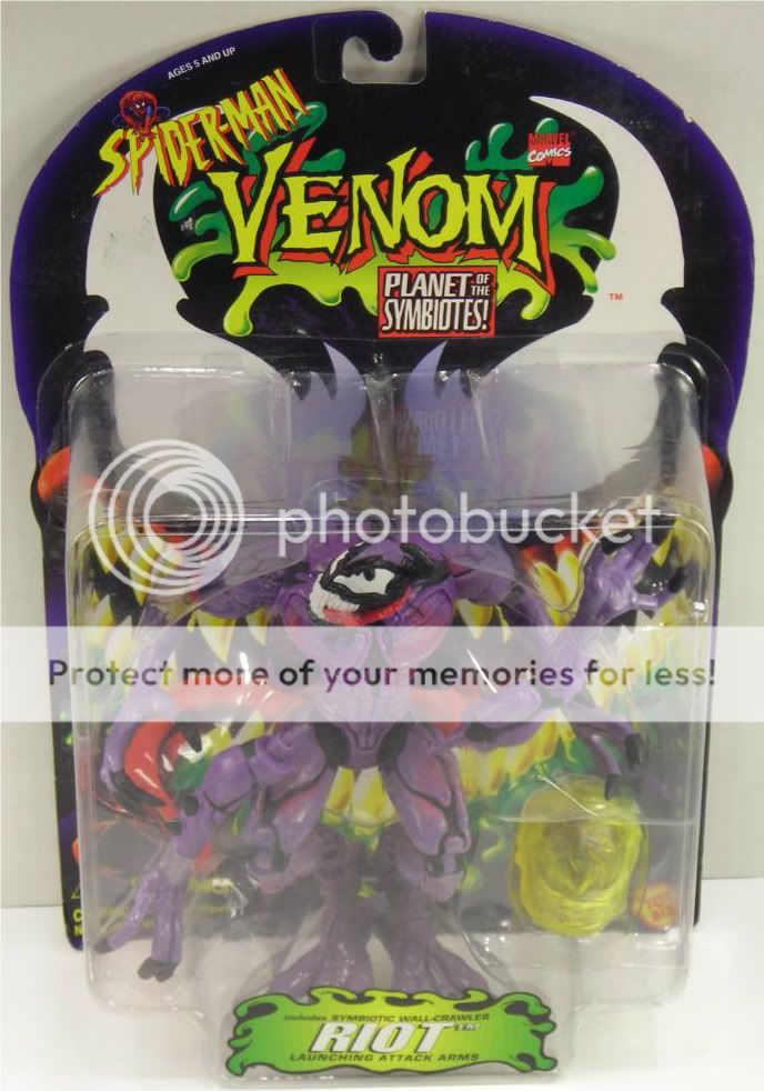   of the Symbiotes RIOT Action Figure SEALED New 1996 Spider Man  